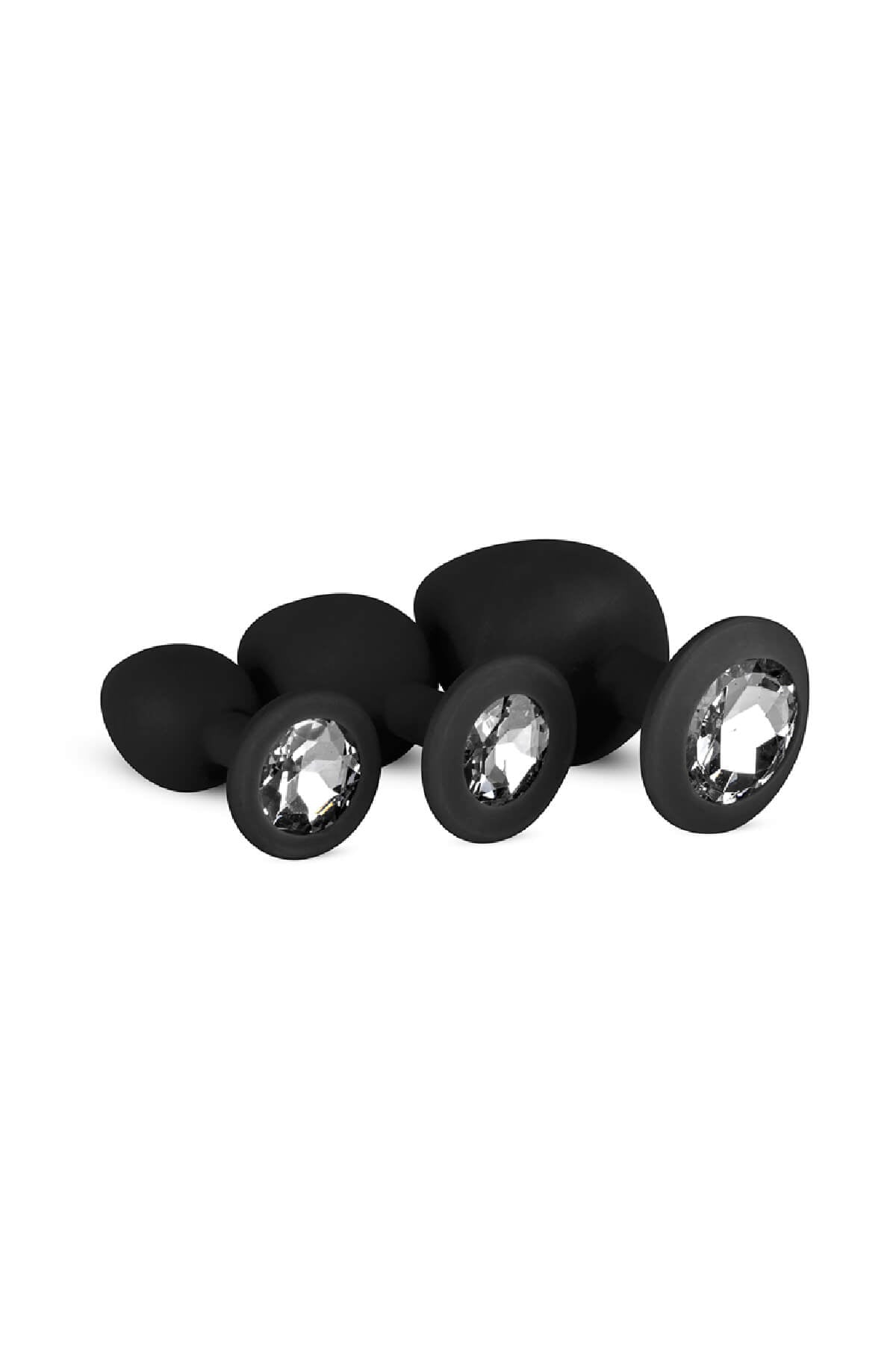 Analplug aus Silikon mit Diamant - Schwarz