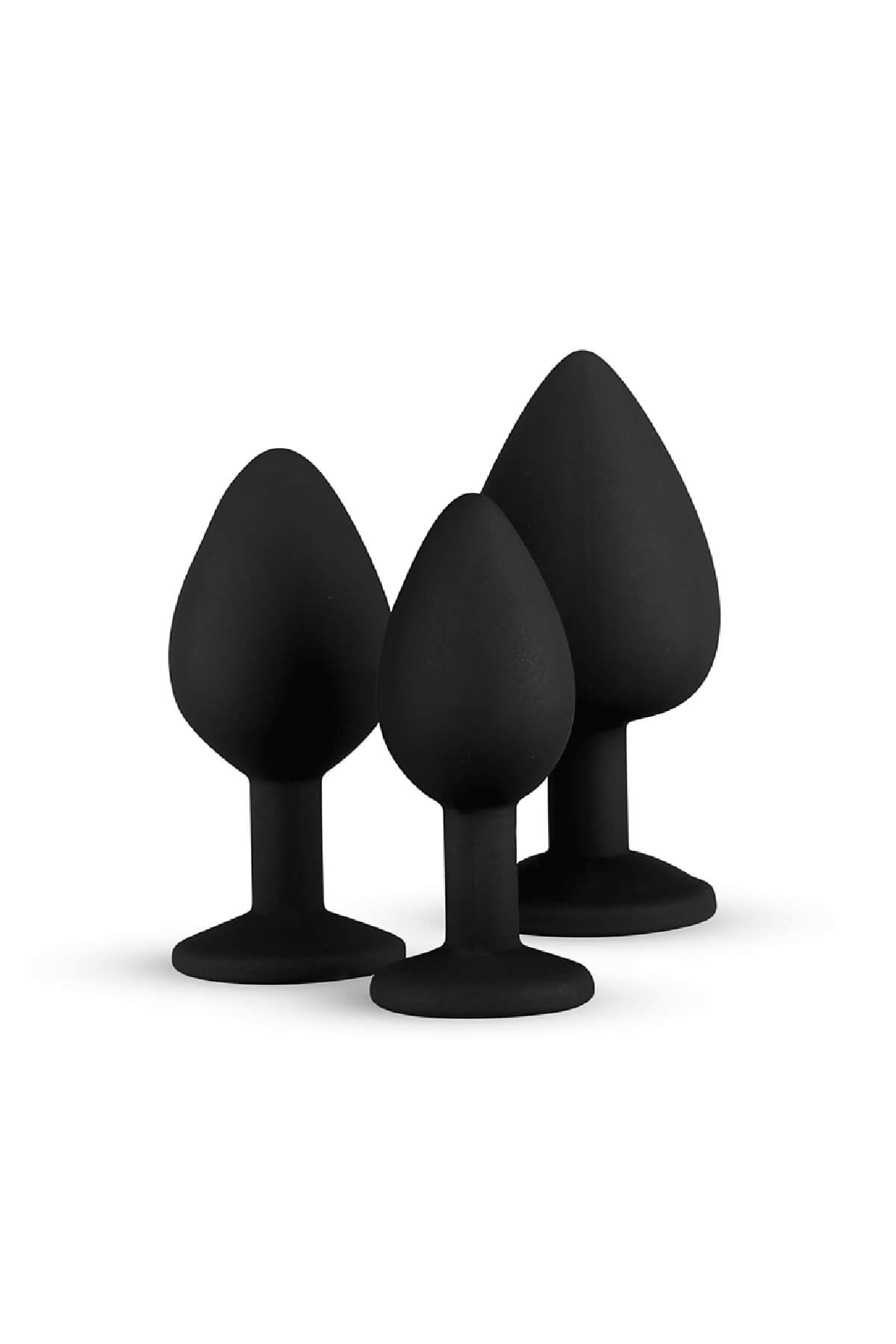 Analplug aus Silikon mit Diamant - Schwarz