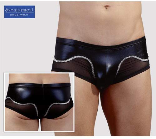 Schwarzer Wetlook Pants