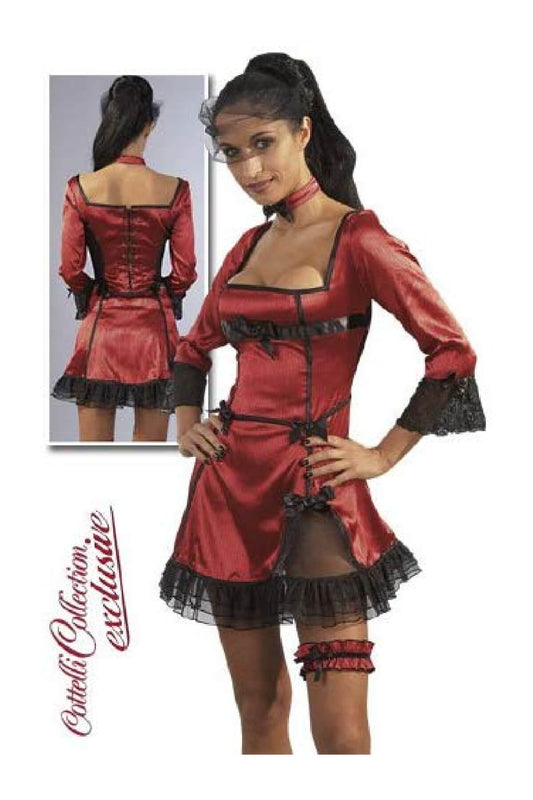 Saloon-Kleid rot/schwarz