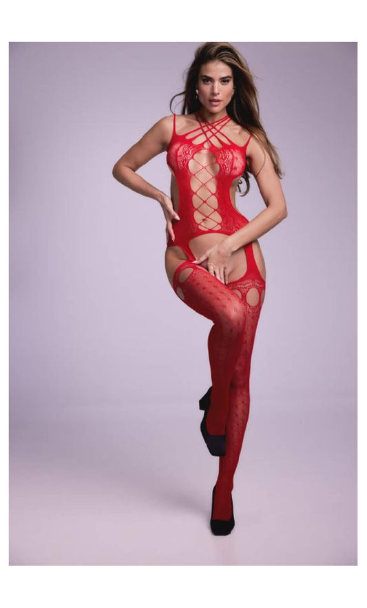 Straps Catsuit Jasmina- rot